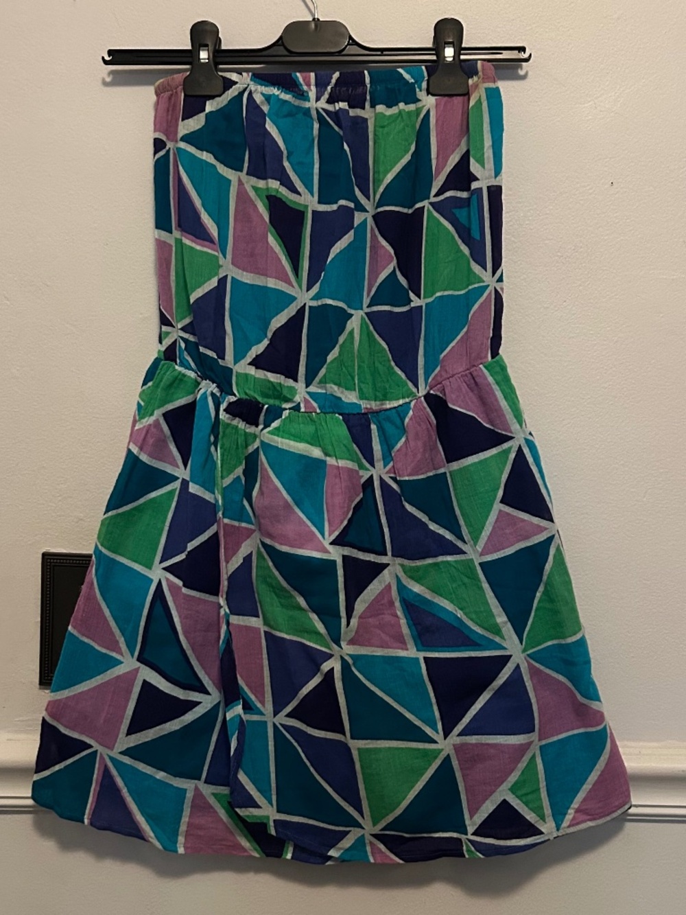 Gap Cotton Strapless Purple, Blue, Green Dress - Size S